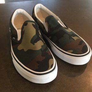 {Vans} Camo Slip Ons